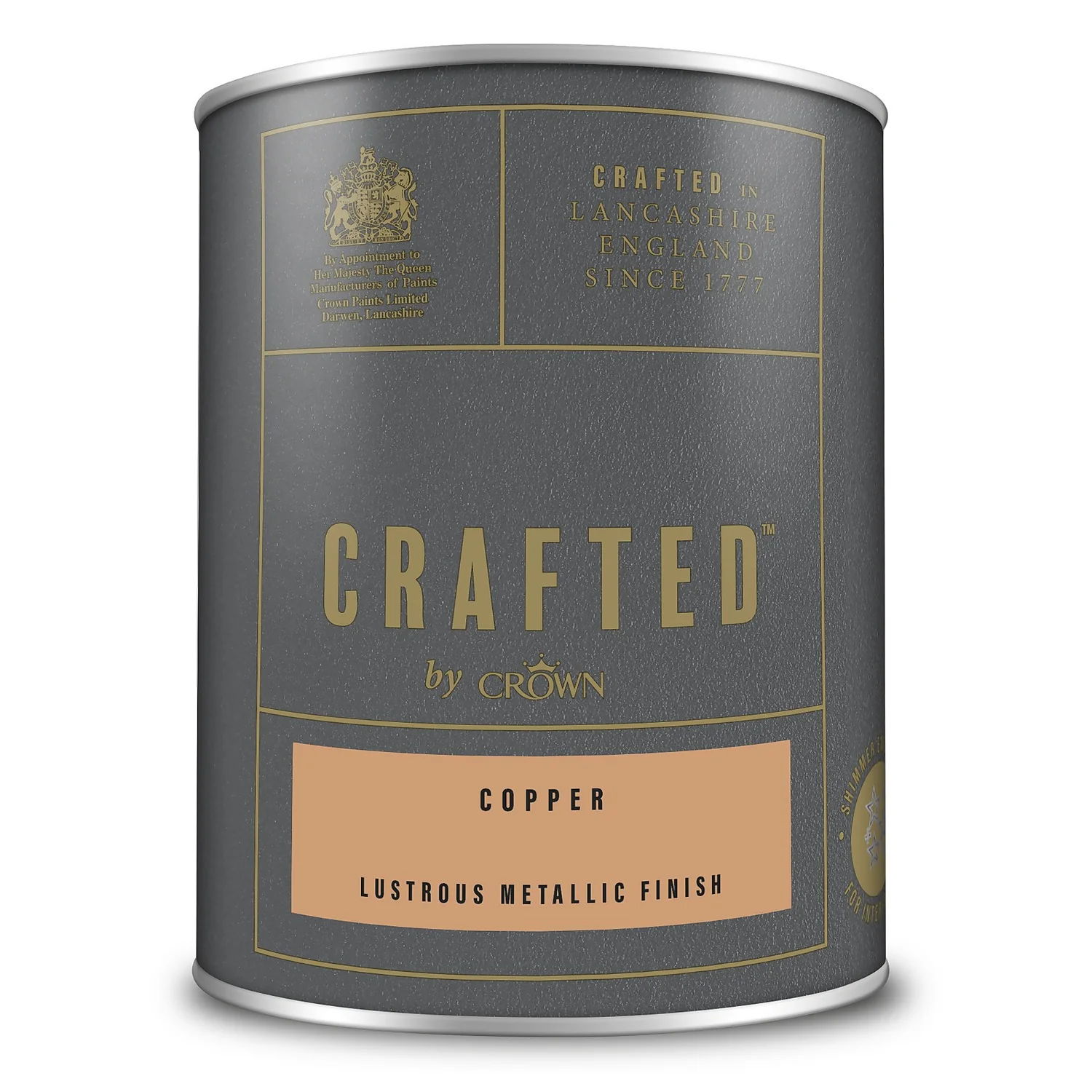 CRAFTED™ By Crown Lustrous Metallic Interior Wall And Wood Paint Copper - 1.25L 5 CRAFTED™ By Crown Lustrous Metallic Interior Wall And Wood Paint Copper - 1.25L - Image 3