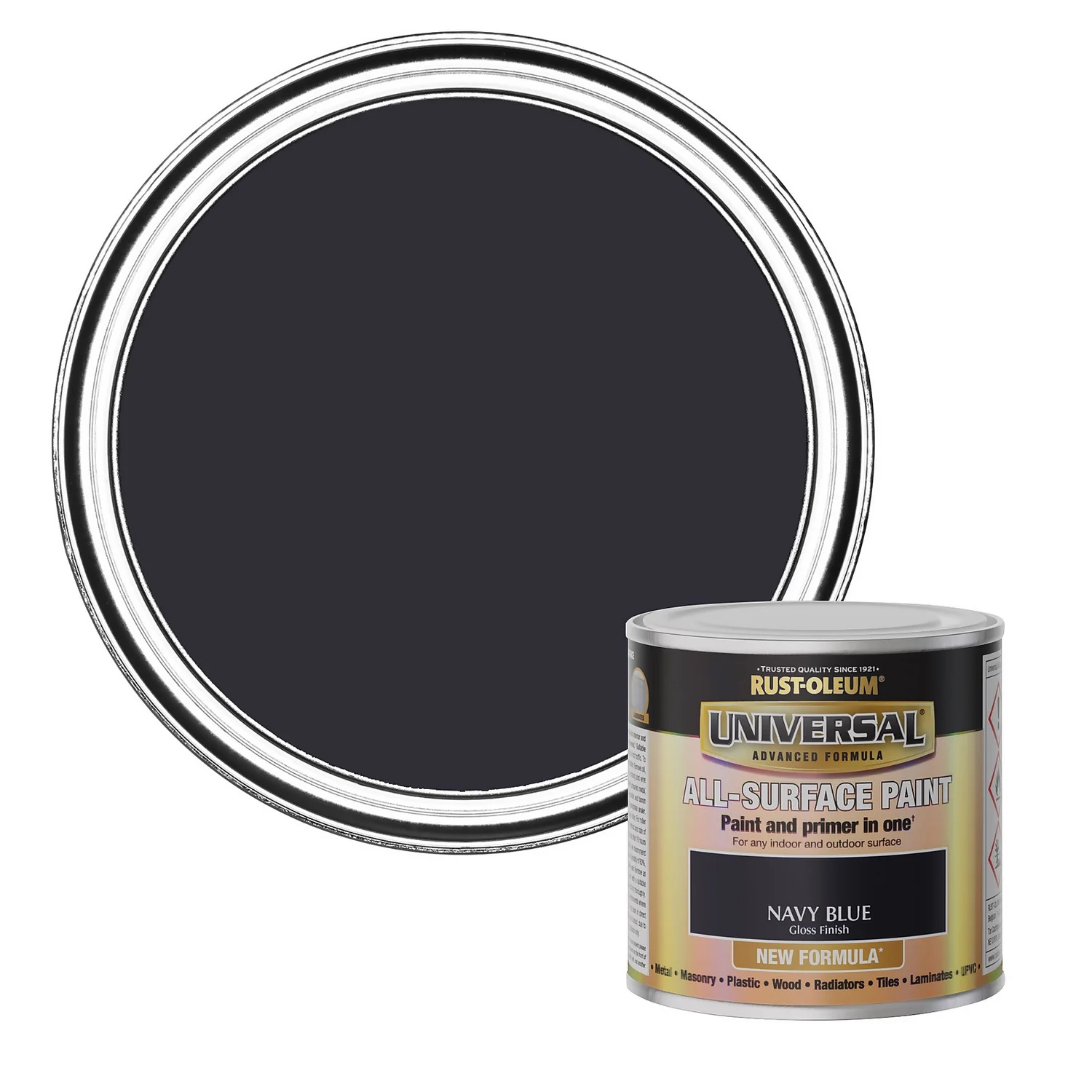 Rust-Oleum Universal Paint Gloss Navy Blue 250ml 3 Rust-Oleum Universal Paint Gloss Navy Blue 250ml