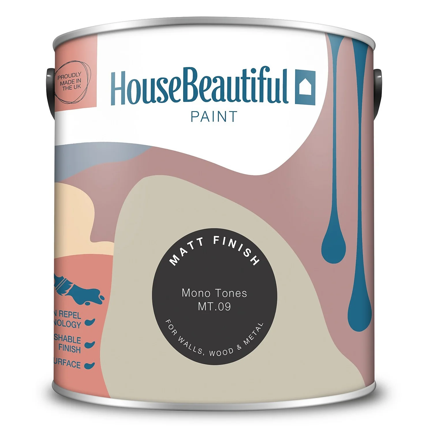 House Beautiful Durable Matt Emulsion Multi-Surface Paint Mono Tones MT.09 - 2.5L 8 House Beautiful Durable Matt Emulsion Multi-Surface Paint Mono Tones MT.09 - 2.5L - Image 6