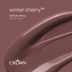 Crown Matt Emulsion Paint Winter Cherry - Tester 40ml -Paint And Wallpaper Shop 13807001 1224964080869564