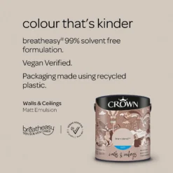 Crown Matt Emulsion Paint Linen Blend - 2.5L -Paint And Wallpaper Shop 13807018 1884964048151606