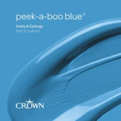 Crown Matt Emulsion Paint Peek-a-Boo Blue - 2.5L -Paint And Wallpaper Shop 13807030 1704964056372881