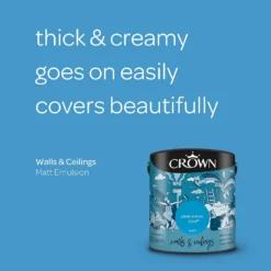 Crown Matt Emulsion Paint Peek-a-Boo Blue - 2.5L -Paint And Wallpaper Shop 13807030 2014964056183737
