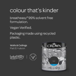 Crown Matt Emulsion Paint Rebel - 2.5L -Paint And Wallpaper Shop 13807032 5014964058077760