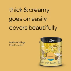 Crown Matt Emulsion Paint Mustard Jar - 5L 14 Crown Matt Emulsion Paint Mustard Jar - 5L -Paint And Wallpaper Shop 13807054 1404964052594027