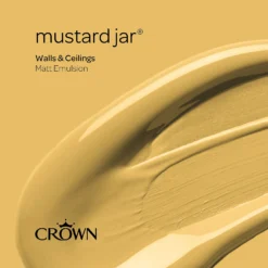 Crown Matt Emulsion Paint Mustard Jar - 5L 17 Crown Matt Emulsion Paint Mustard Jar - 5L -Paint And Wallpaper Shop 13807054 9604964052784248