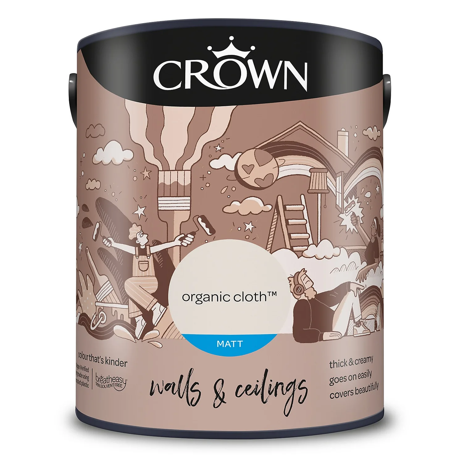 Crown Matt Emulsion Paint Organic Cloth - 5L 11 Crown Matt Emulsion Paint Organic Cloth - 5L - Image 9