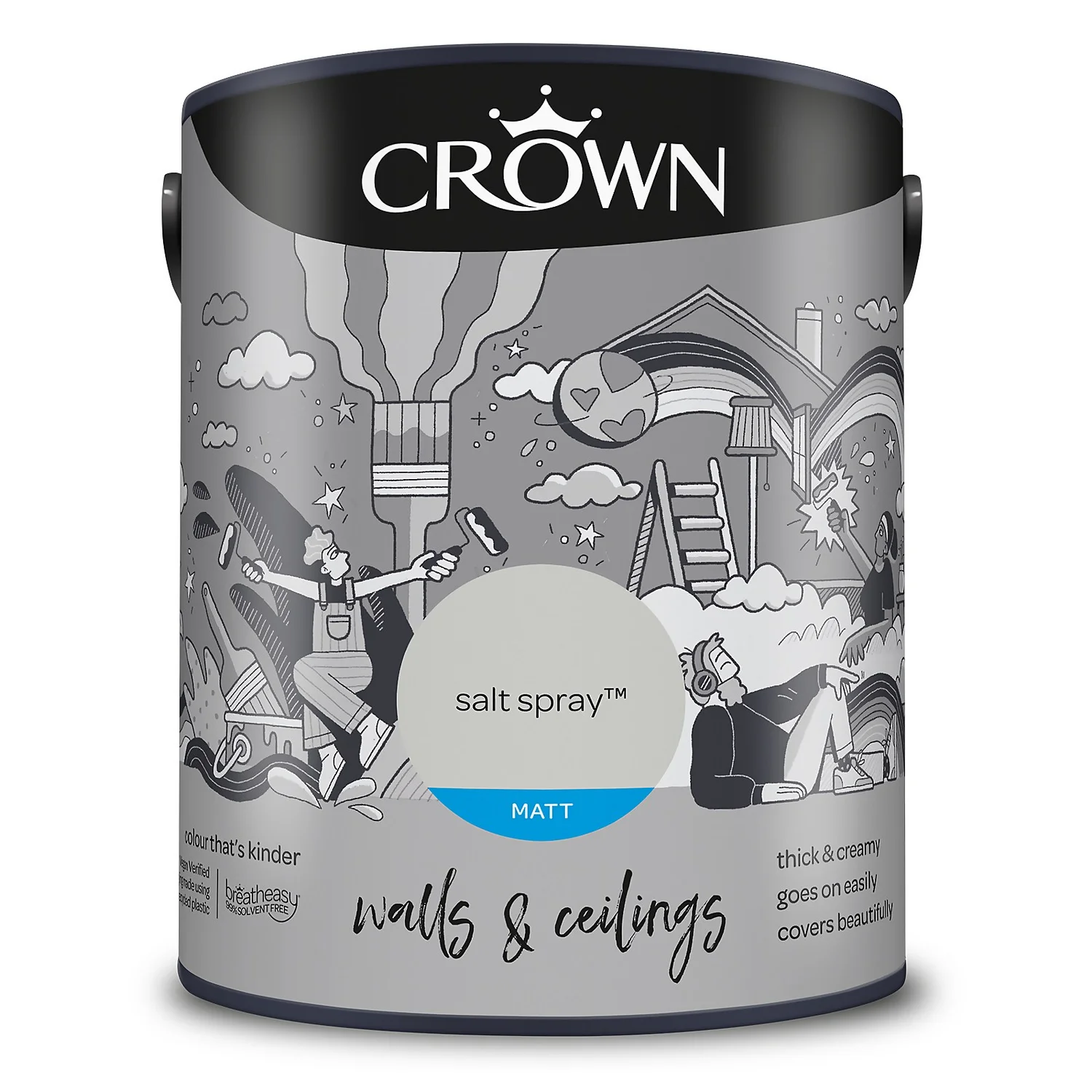 Crown Matt Emulsion Paint Salt Spray - 5L 11 Crown Matt Emulsion Paint Salt Spray - 5L - Image 9