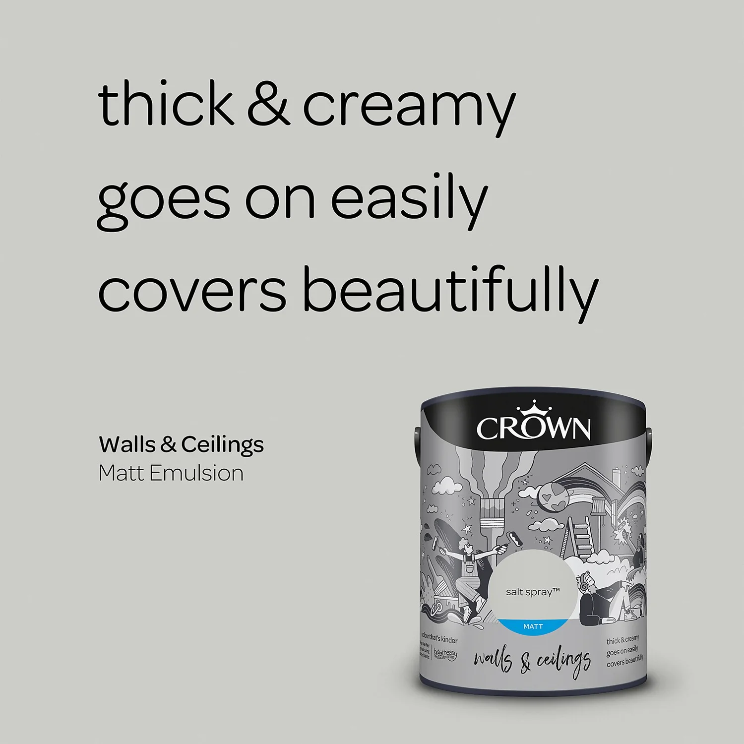 Crown Matt Emulsion Paint Salt Spray - 5L 6 Crown Matt Emulsion Paint Salt Spray - 5L - Image 4