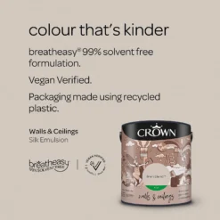 Crown Silk Emulsion Paint Linen Blend - 2.5L -Paint And Wallpaper Shop 13807085 9834963841095218