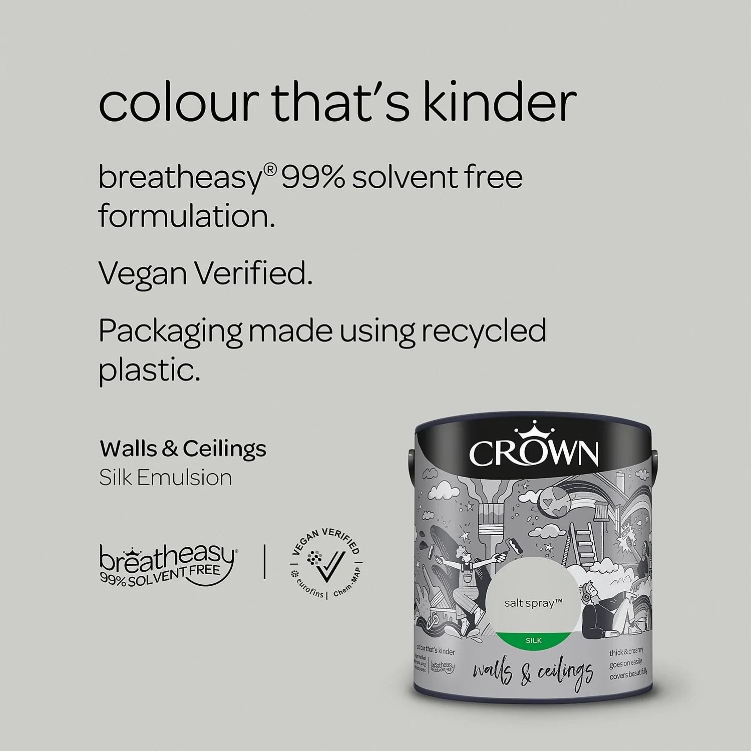Crown Silk Emulsion Paint Salt Spray - 2.5L 7 Crown Silk Emulsion Paint Salt Spray - 2.5L - Image 5