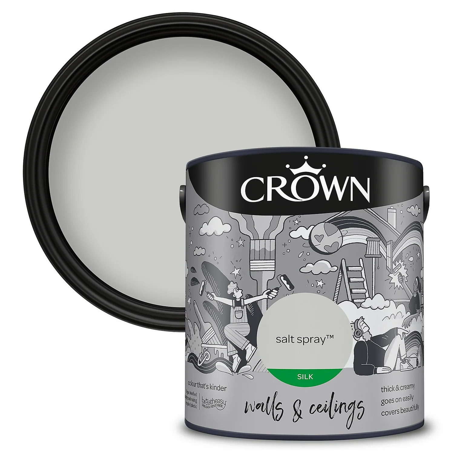 Crown Silk Emulsion Paint Salt Spray - 2.5L 3 Crown Silk Emulsion Paint Salt Spray - 2.5L