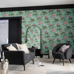 Next Birds & Blooms Duck Egg Wallpaper -Paint And Wallpaper Shop 13827390 1294969266212382