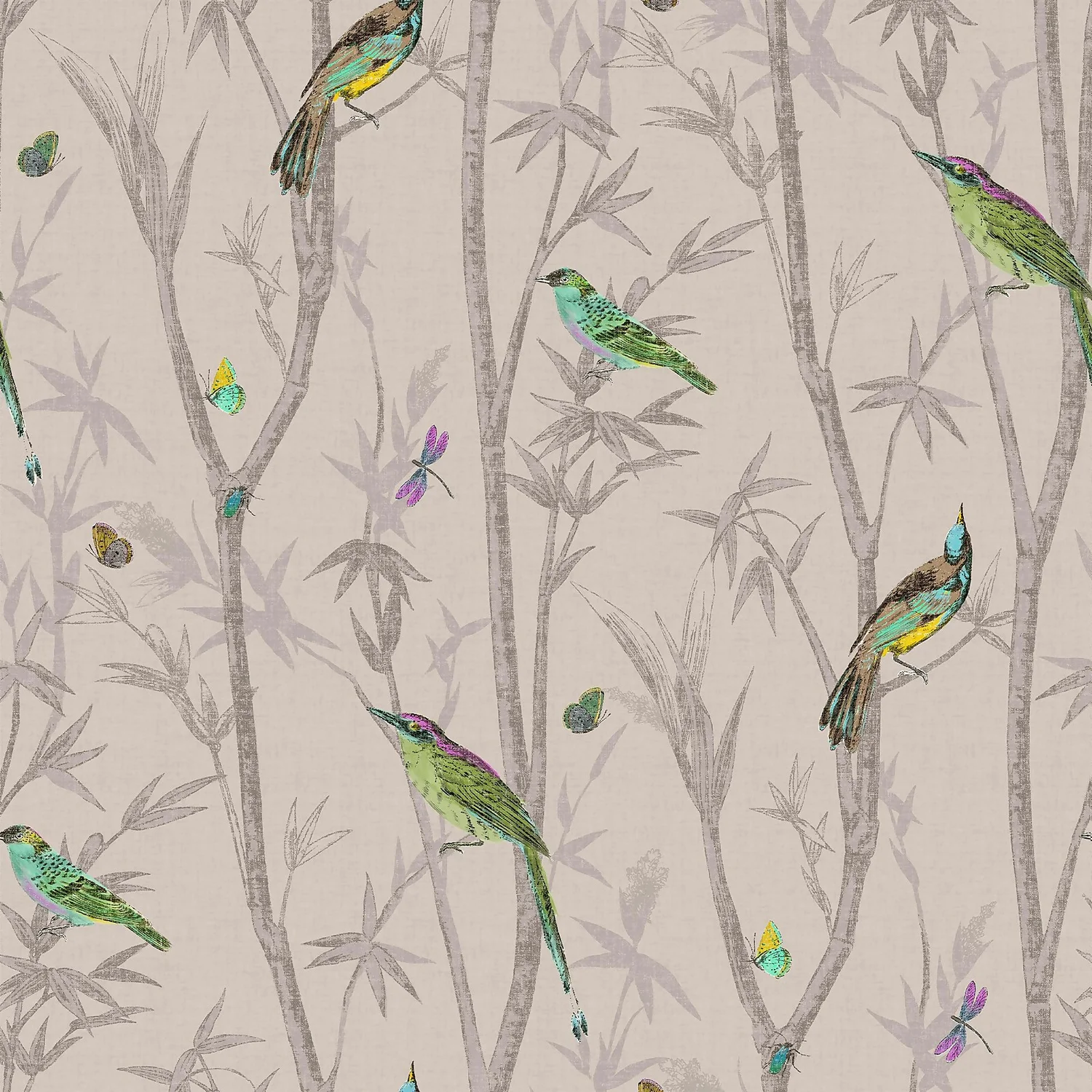 Next Chinoiserie Bird Trail Natural Wallpaper 3 Next Chinoiserie Bird Trail Natural Wallpaper