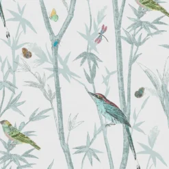 Next Chinoiserie Bird Trail Duck Egg Wallpaper -Paint And Wallpaper Shop 13827396 1394969273822956