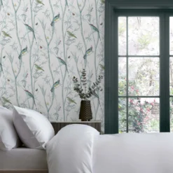 Next Chinoiserie Bird Trail Duck Egg Wallpaper -Paint And Wallpaper Shop 13827396 1754969273859724