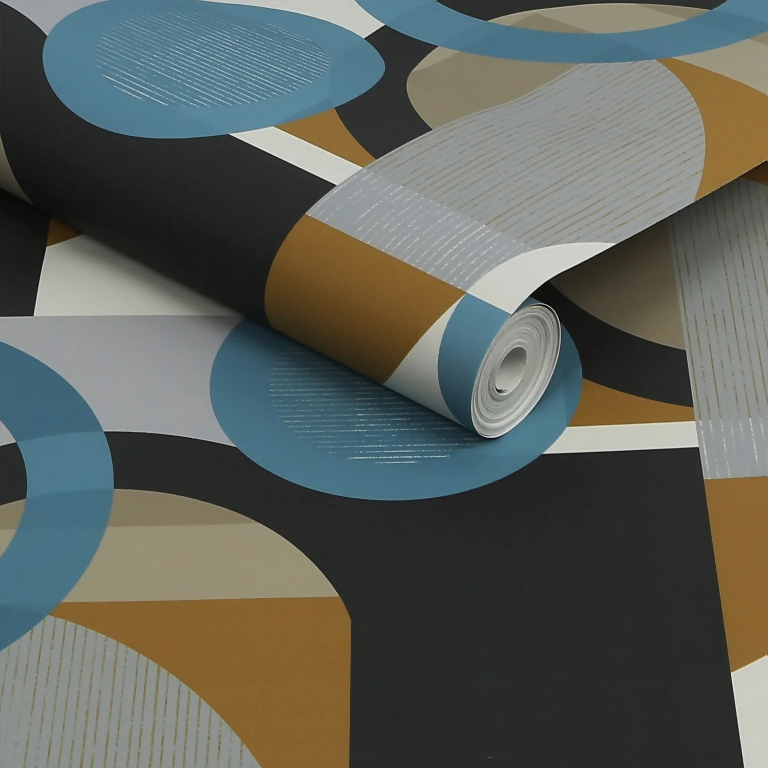 Next Retro Shapes Geo Blues Wallpaper 4 Next Retro Shapes Geo Blues Wallpaper - Image 2