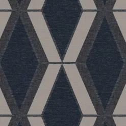Next Optical Triangle Navy Wallpaper -Paint And Wallpaper Shop 13827404 1744969468002936
