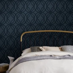 Next Luxe Eclipse Navy Wallpaper -Paint And Wallpaper Shop 13827407 1954969462962120