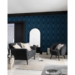 Next Luxe Eclipse Navy Wallpaper -Paint And Wallpaper Shop 13827407 6364969463002557