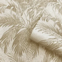 Belgravia Décor Palm Tree Textured Beige Wallpaper