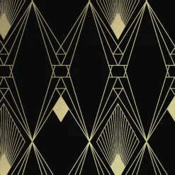 Next Deco Geometric Black Wallpaper