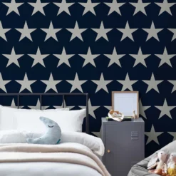 Next Stars Navy Blue Wallpaper -Paint And Wallpaper Shop 13956086 3814998026119551