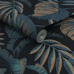 Next Jungle Leaves Navy Wallpaper -Paint And Wallpaper Shop 13960897 1124998027208827