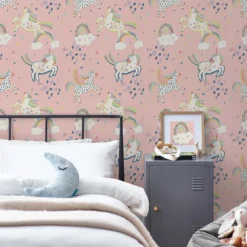 Next Party Unicorn Pink Wallpaper -Paint And Wallpaper Shop 13960909 1724998027097995