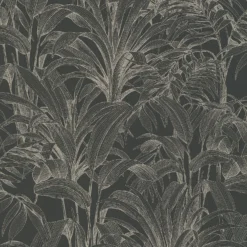 Grandeco Aliare Black Raised Textured Metallic Wallpaper
