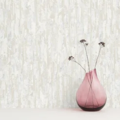 Grandeco Imperia White & Silver Raised Textured Metallic Wallpaper -Paint And Wallpaper Shop 13980238 2104998777722286