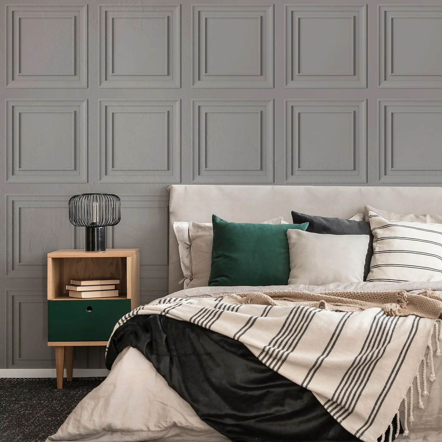 Fresco Wood Panelling Grey Wallpaper 5 Fresco Wood Panelling Grey Wallpaper - Image 3