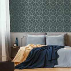 Boutique Asscher Geo Teal Wallpaper -Paint And Wallpaper Shop 13991824 6295003723803944