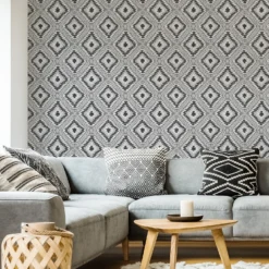 Superfresco Colours Aztec Geo Mono Wallpaper -Paint And Wallpaper Shop 13991826 9885003726862429