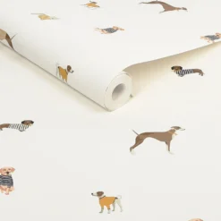 Joules Harbour Dogs Crème Wallpaper -Paint And Wallpaper Shop 13991838 1935003724253695