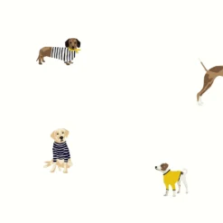 Joules Harbour Dogs Crème Wallpaper -Paint And Wallpaper Shop 13991838 7855003724354456