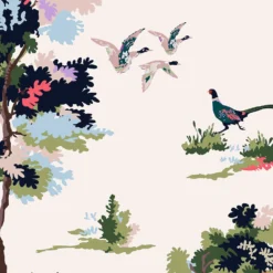 Joules Woodland Scene Dawn Grey Wallpaper -Paint And Wallpaper Shop 13991840 1375003722851759
