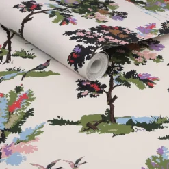 Joules Woodland Scene Dawn Grey Wallpaper -Paint And Wallpaper Shop 13991840 6045003722701273