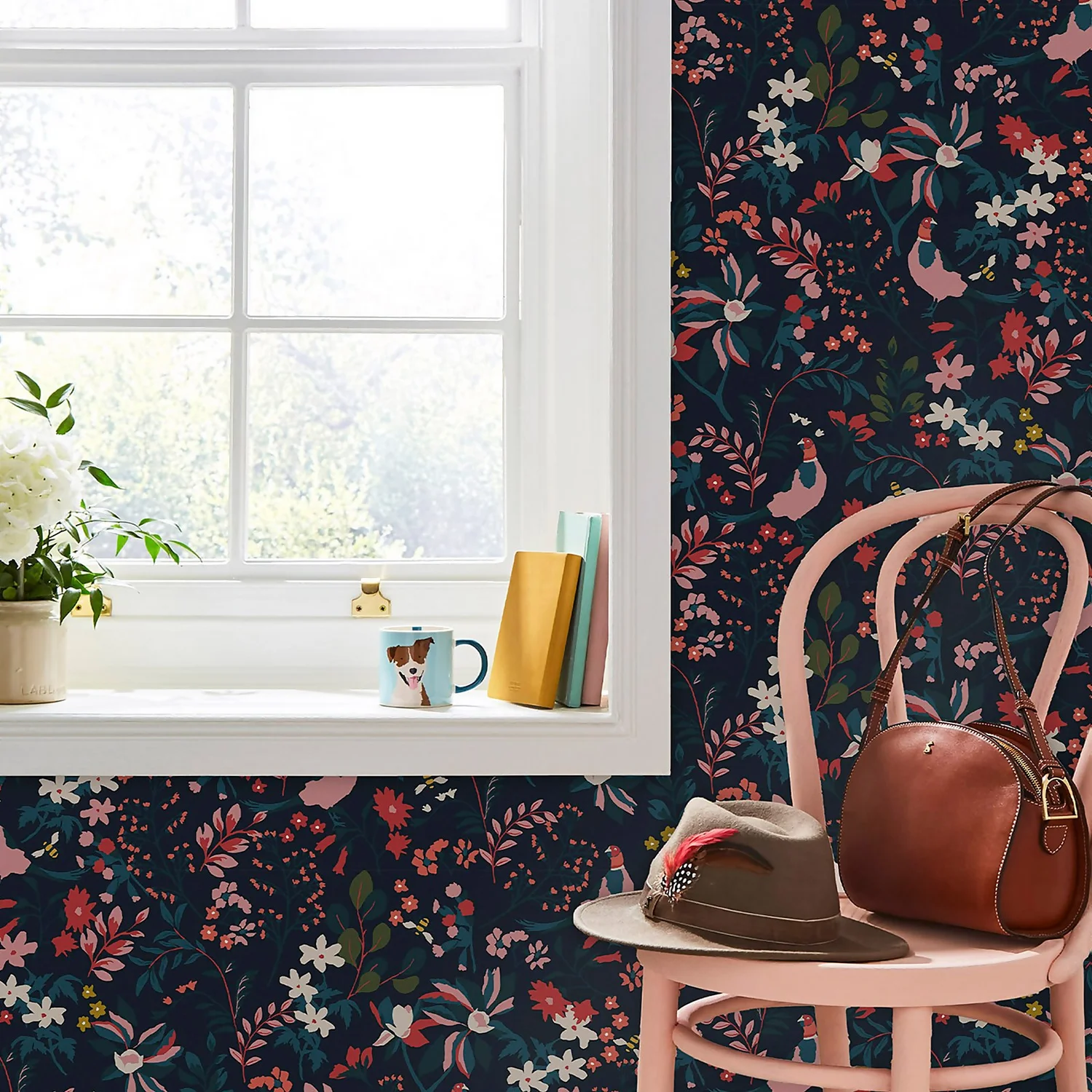 Joules Fields Edge Floral French Navy Wallpaper 4 Joules Fields Edge Floral French Navy Wallpaper - Image 2