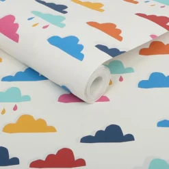 Joules Kids Whatever The Weather White And Rainbow Wallpaper -Paint And Wallpaper Shop 13991846 9995003725952454