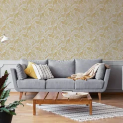 Fresco Artisan Leaf Ochre Wallpaper -Paint And Wallpaper Shop 13991877 2115003724012066