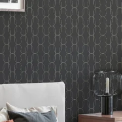 Superfresco Colours Eternity Black And Gold Wallpaper -Paint And Wallpaper Shop 13991900 9765003725978425