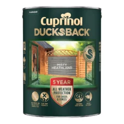 Cuprinol Ducksback Shed & Fence Paint Misty Heathland - 5L 10 Cuprinol Ducksback Shed & Fence Paint Misty Heathland - 5L -Paint And Wallpaper Shop 14231555 3995036400424629