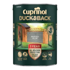 Cuprinol Ducksback Shed & Fence Paint Dusted Aloe - 5L 10 Cuprinol Ducksback Shed & Fence Paint Dusted Aloe - 5L -Paint And Wallpaper Shop 14231557 4935036366659617
