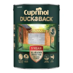 Cuprinol Ducksback Shed & Fence Paint Herring Grey - 5L -Paint And Wallpaper Shop 14231558 4125036401593774