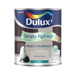 Dulux Simply Refresh Multi Surface Eggshell Paint Perfectly Taupe - 750ml -Paint And Wallpaper Shop 14272807 1995036381905275