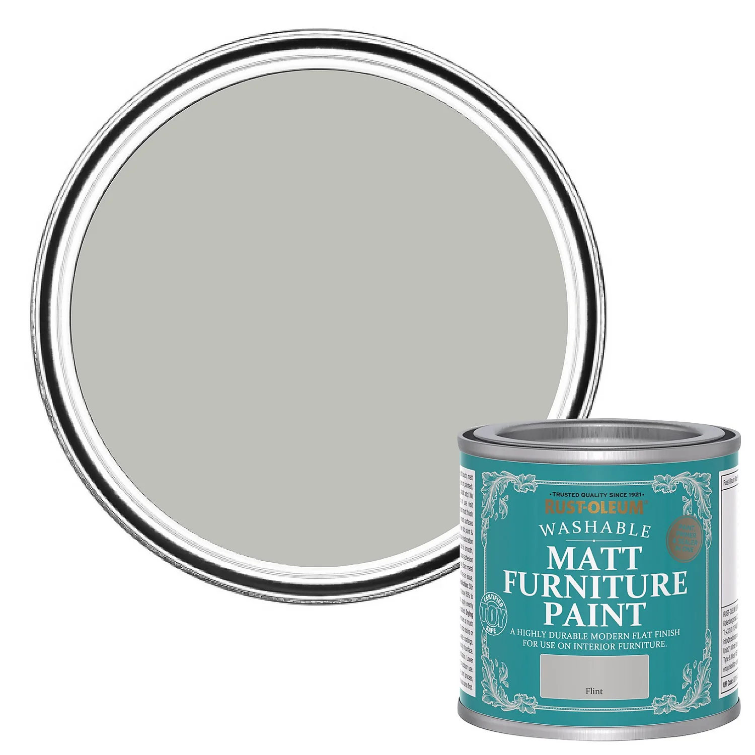 Rust-Oleum Matt Furniture Paint Flint - 125ml 3 Rust-Oleum Matt Furniture Paint Flint - 125ml